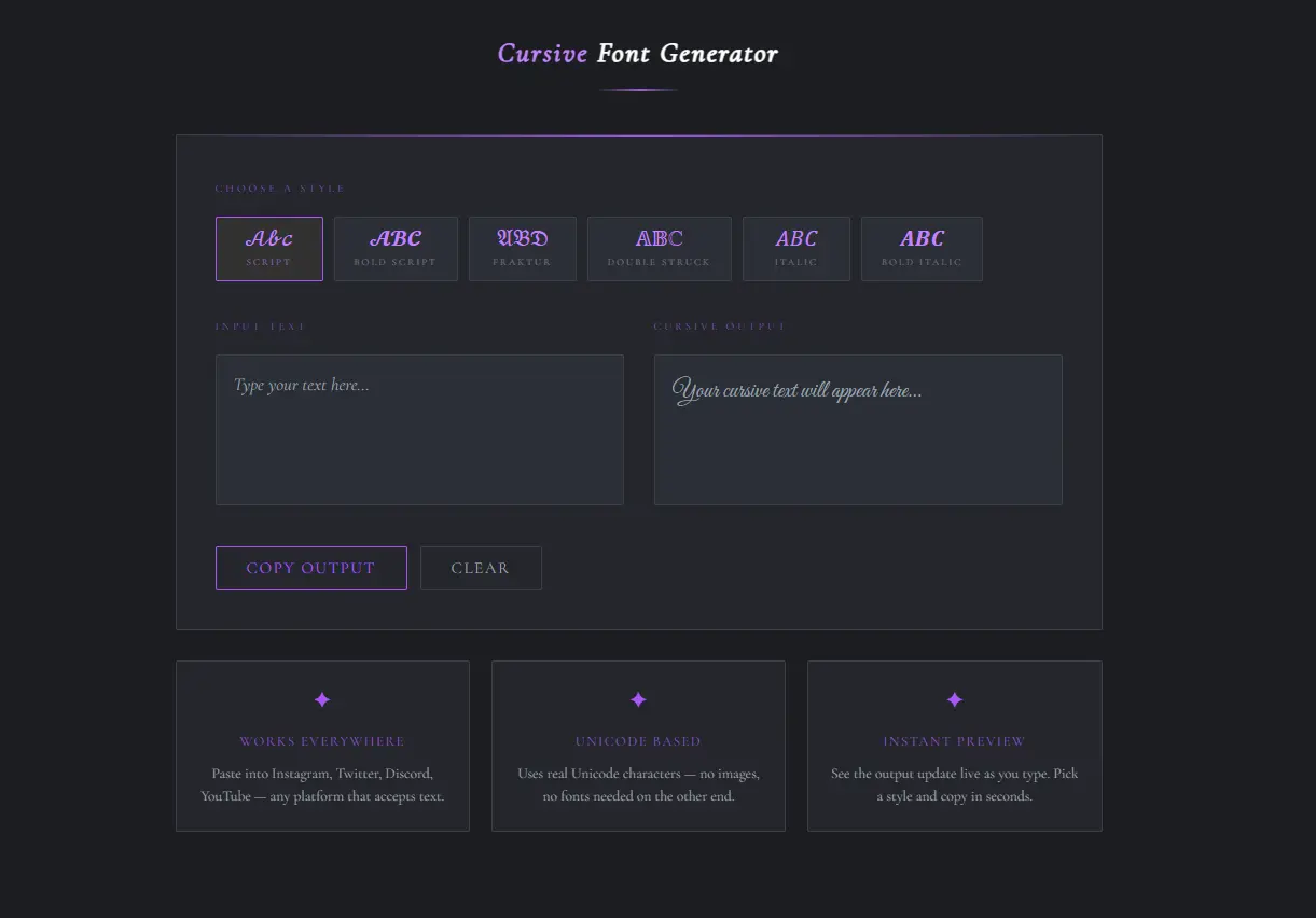 cursive text generator