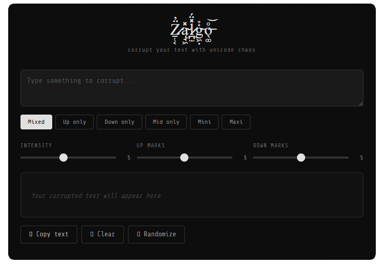 Zalgo Text Generator