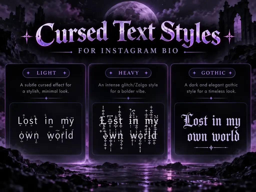  how to use cursed text in Instagram bio