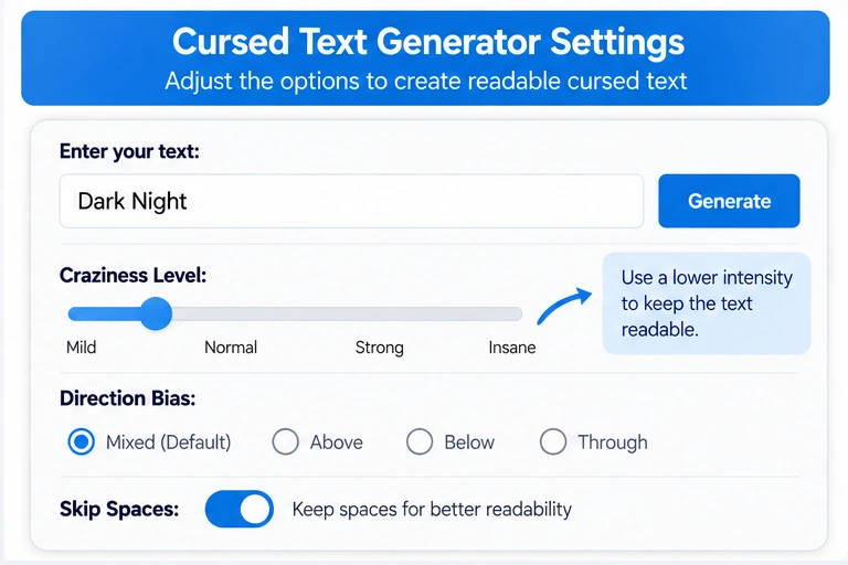 how to make cursed text readable