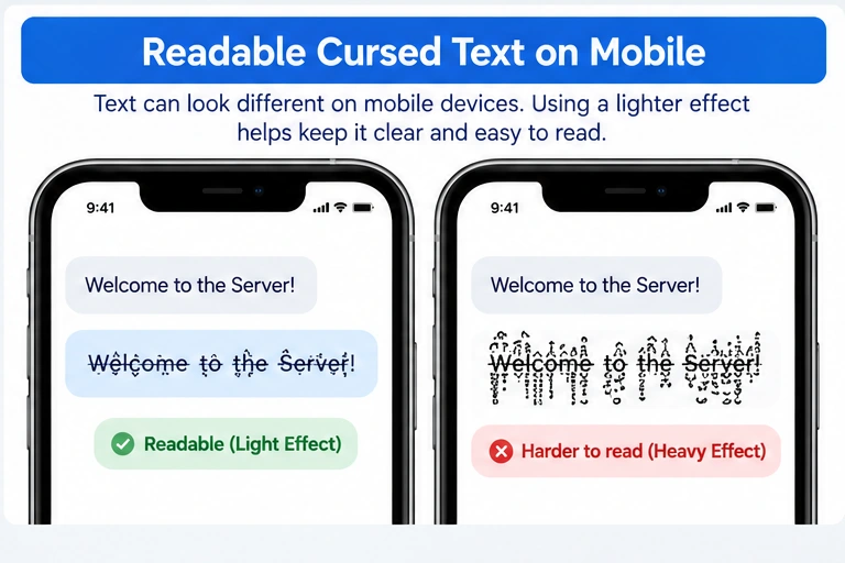 how to make cursed text readable

