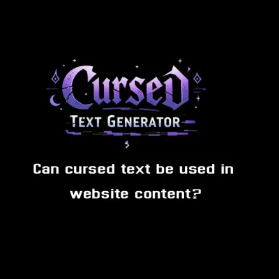 Can cursed text be used in website content